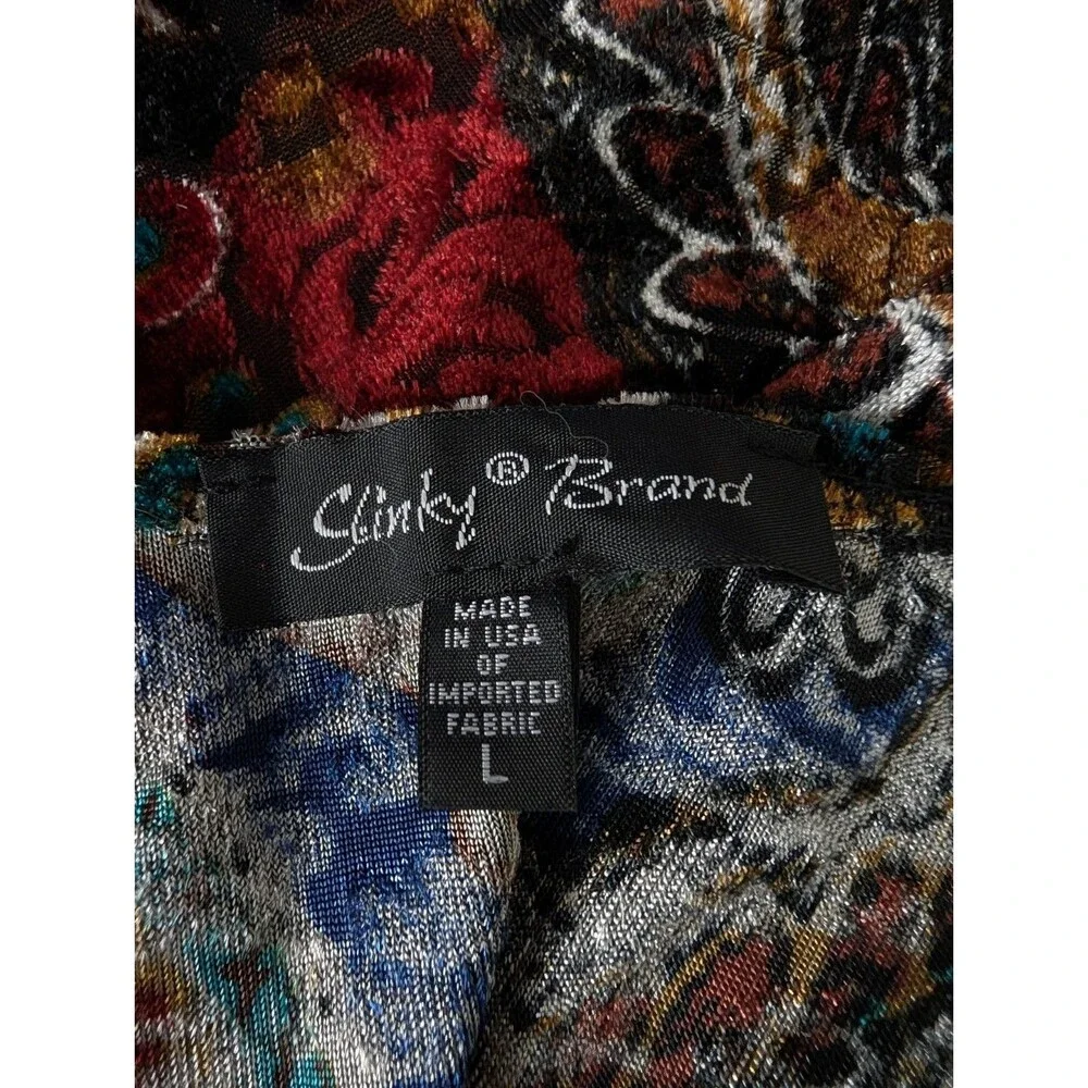 Slinky Brand Paisley Burnout Velvet Cardigan Size L